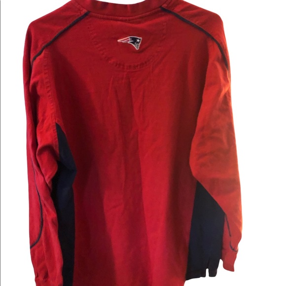 Vintage 1990s NFL New England Patriots thick long sleeve v neck embroidered logo - Picture 2 of 15